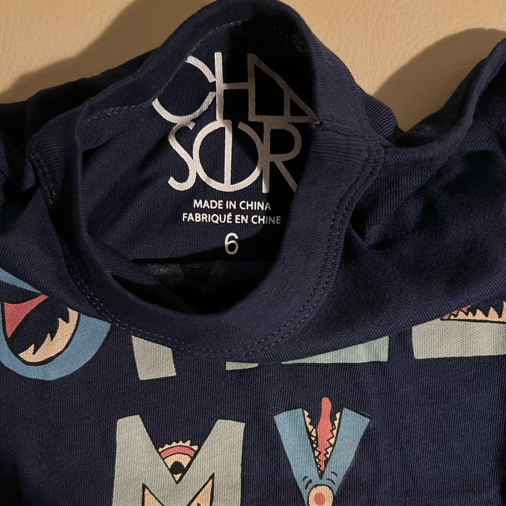 Chaser Brand Blue Call My Agent Tee shirt size 6 NWOT